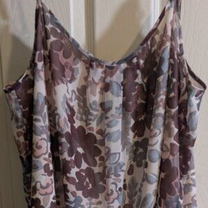 Anne Taylor Loft Womens Size XL Lined Adjustable Spaghetti Strapped Blouse